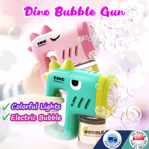 🇸🇬 Bubble in Bubblegun- Kids Bubble Machine Dinosaur Bubble Gun Bubble Wand Bubble Refill Kids Toys