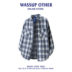 Vintage Plaid Loose Casual Shirt Men