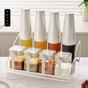 Kệ đựng gia vị nhà bếp FEEKA thiết kế đơn giản giá để hũ gia vị 2 tầng màu trắng sang trọng