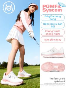 PGM | Womens Waterproof High Elasticity Lace Dial Height Increasing Golf Shoes