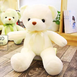 Kiddo zone 55cm Teddy Bear Stuffed Toy With Ribbon Valentines Day Present Stuff Toy Gift Plush Doll Children Kids Birthday Gifts Christmas Gift 55cm