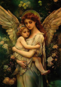 1000Pieces Jigsaw Puzzle Beautiful Vintage Angel Religious Portrait For Adults Great Family Fun Relaxing Brain Teaser Gift