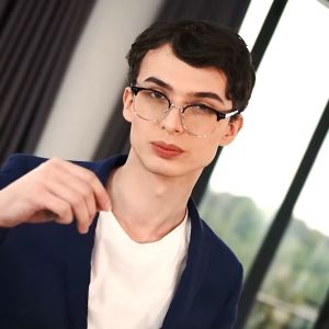 Peculiar AOKI PLUS METAL HINGES Square BROWNYELLOW Acetate Frame TransitionPRO Computer Antiradiation for Men Women