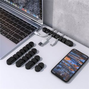 OWTWO Silicone Power Cord Mouse Headphone USB Cable Organizer Line Clamp Fixer Cable Winder Wire Management