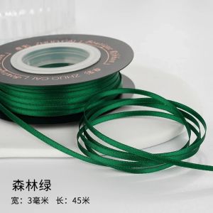 50yards/roll 1/8" 3mm Double Face Silk Satin Ribbon Polyester Tapes Both Sides Handmade Diy Glossy Bows Christmas Decoration