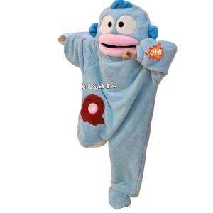 Thick Coral Fleece Pajamas Womens Cartoon Jester Fish Onesie Sleepwear Winter Warm Home Clothes plus Size Robe Comfortable Polyester