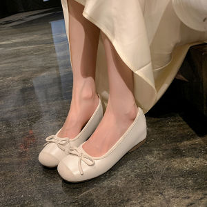 High Heel Single Shoes for Short Women 5cm Platform Ballet Flats Silver for Cheongsam Chinese Style Fashionable Youth Footwear