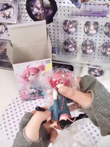 Bandai | Anime Kasane Teto Action Figure Pink Hair Virtual Idol Sitting Pose Statue Kawaii Character Collectible Ornament for Home Decor