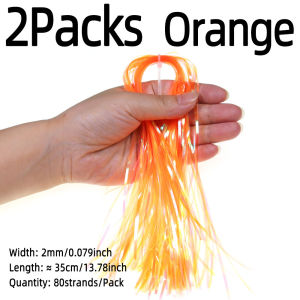 2/9Packs 2mm Crystal Flashabou Tinsel Flat Mylar Tinsel For Nymphs Copper John Scud Trout Fishing Lure Fly Tying Material