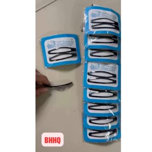 Vĩ 2 cái kẹp tóc mái bấm kim loại màu đen .