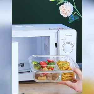 High Borosilicate Glass Lunch Box Leakproof Microwave Safe Food Container Freshness Box with Steam Vent & Lid