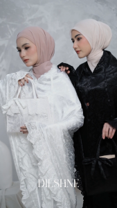DILSHINE - Mukena Dewasa Jumbo 2in1 Premium Silk Jacquard Renda Mewah Zehra Series