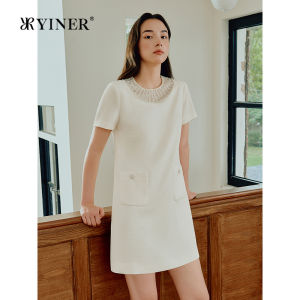 YINER | Elegant New Season Beaded Round Neck Dress