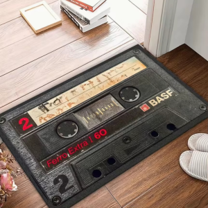 VIKAMA Vintage Cassette Tape Anti Slip Rug Washable Doormat For Bedroom Music Studio Retro Music Lover Home Decor