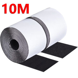 10M x2 Rolls Heavy Duty Self-Adhesive Hook & Loop Tape | 20-50mm Reusable Nylon Fastener for DIY Craft/Home Decor/Carpet Fixing