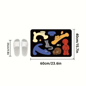 VIKAMA Dopamine Bathroom Diatomaceous Earth Carpet Absorbent Non Slip Washable Shower Room Entrance Mat Home Decor