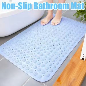 เสื่อห้องน้ำอาบน้ำมีถ้วยดูดแบบไม่เสื่อกันลื่นสำหรับห้องน้ำพีวีซีล้างได้หัวนวดทรงสี่เหลี่ยมที่ปูกันลื่นในห้องน้ำอุปกรณ์เสริมสำหรับพรมสำหรับห้องน้ำ