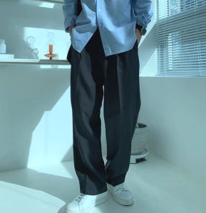 กางเกงขายาวทรงตรงหลวมๆ สำหรับผู้ชาย กางเกงขายาวทรงตรงสีดำ กางเกงขายาวทรงตรงไม่ต้องรีด กางเกงขายาวทรงตรงสำหรับใส่ไปทำงาน