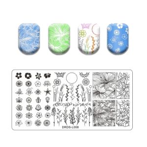 1Pcs French Lace Flowers Nail Art Stamping Plate Floral/Marble/Geometric Image Stainless Steel Stencil Template Manicure Tools *