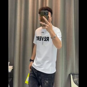 2024 Summer New  Fashion Trend Loose Printed T-shirt for Men Short sleeve Round Neck