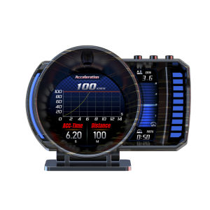 RYSJM | P28 OBD2 GPS Dual System HUD Car Head Up Display Speed Voltage Fuel Consumption Water Temp Oil Press Slope Meter With Alarm HUD