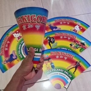 kertas es  kerucut pelangi/kakigori