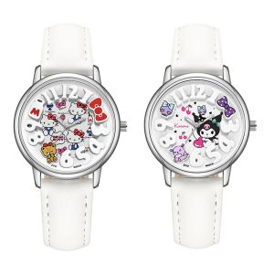 (With Box/36mm)100% Authentic Sanrio Hello Kitty Watch for Kids Girls Quartz Watch Waterproof Kuromi Melody Clear Luminous Scratch Resistant Kids Watch Boys Cinnamoroll Birthday Gift Christmas Gifts Pochacco Pompompurin 2130 手表女生防水