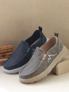 Beijing Dad Slip-On Canvas Shoes Mens Casual Breathable Comfortable Lightweight Soft Bottom Easy Wear Elderly Footwear