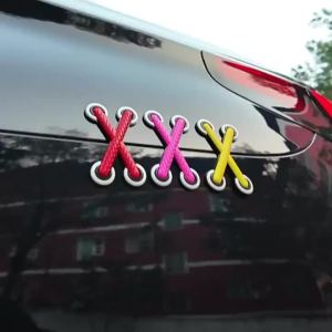 Car Motorcycle Decals Decorative Sticker Vinyl Sticker Funny Cross Shoelaces Adhesive Funny Shoelace Stickers Trucks Helmets