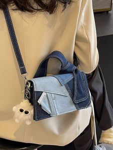 Versatile Denim Crossbody Bag Fashionable Single Shoulder Commuter Small Square Bag Universal Womens Bag Design Trend