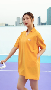 XEXYMIX V-neck Collar Balloon Dress Clover Atasan Olahraga Wanita - XTFOP02J2