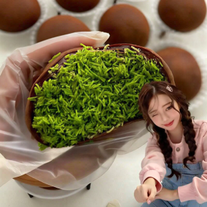 Soft Chocolate Cookie With Nutty Filling Pulling Threads