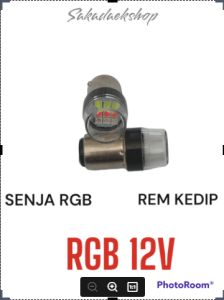SEPASANG LED BAYONET KAKI 2 REM RGB 12V MOBIL MOTOR
