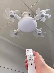 Ceiling Fan E27 Electric NEW 2026 Room Ceiling Lamp with Remote Control 110V 220V 3 Colors Available - Remote Adjustable Light