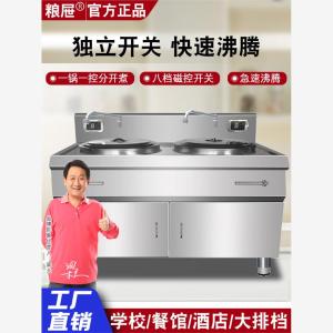 Double Barrel Pasta Cooker Commercial Magnetic Control Frequency Conversion Electric Heating Spicy Pot Stove Gas Soup Noodle Pot Soup Noodles Stove Double Head Boiled Noodles Barrel