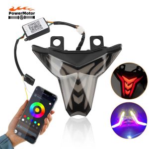 ไฟท้ายมอเตอร์ไซค์ ไฟเบรก ไฟเลี้ยวในตัว ควบคุมผ่านแอพ ไฟ RGB สำหรับ Kawasaki Ninja 400 250 ZX 4R 4RR 6R Z1000 รุ่นปรับแต่ง