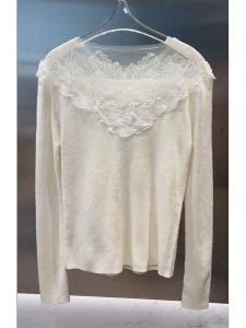 QINGNAER | Soft Lacy French-style Oversized Knitwear
