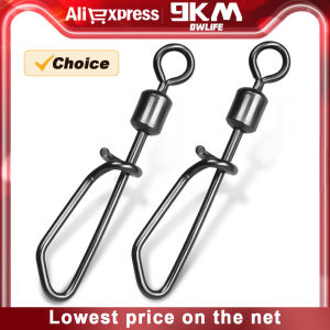 9KM 25Pcs Fishing Swivels Snap Stainless Steel Snap Fishing Rolling Swivels Saltwater Coastlock Snap Connector Tackle