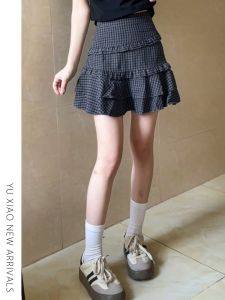 Váy Ngắn Chữ a Kẻ Caro Cạp Cao Cho Nữ Mùa Thu Đông Cỡ Lớn Váy Ngắn Chữ a Cho Nữ Dáng Quả Lê Váy Ngắn Chữ a