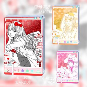 Eto Shun Hellokitty Acrylic Sandflowing Stand Flash Mob Collaborative Collectible Anime Cartoon Badge Toy Fair Trade