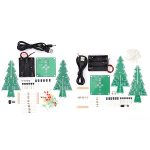 DIY 3D Christmas Tree 3 PCB Soldering Practice Kit Lower Energy Consumption Handmade Christmas Decor Kits for DIY Lovers