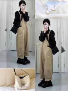 XUECAIQI | Vintage Style Plus Size Spring Shirt and Jumpsuit Set