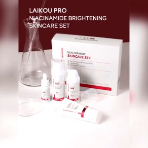LAIKOU PRO Purity 99.6% Advanced Niacinamide 4pcs Skincare Set Cleanser Toner Serum Cream Anti-Aging Brightening Set