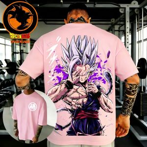 Bandai | Dragon Ball Anime Cotton T-shirt 2026 Summer New Beast Gohan Printed Mens and Womens Harajuku Large Casual Short Sleeve Top