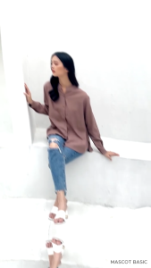 Menciptakan Kemeja Flanel Premium Wanita & Blouse Polos Tangan Panjang