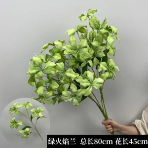 Wedding Artificial Flowers Flame Orchid Lily Wedding Hall Hotel Ceiling Decorative Silk Flower Wedding Row Flower Arrangement Single