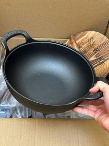 BAICHANG | Uncoated Cast Iron Pan Suitable for Induction and Gas Stoves