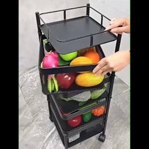 BG SPORT Metal Storage Rak Susun Troli Besi Serbaguna Tingkat Model Kotak