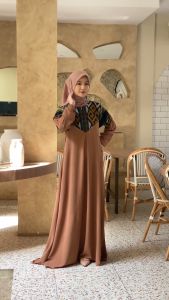 Dress Kondangan Modern Motif Tenun Elegen - Shirinzein Gamis Nura