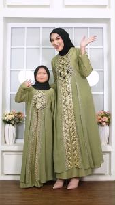 Abiyyuco GL1015V2 | Gamis Abaya Turkey Couple Ibu dan Anak umur 4 sampai 13 tahun